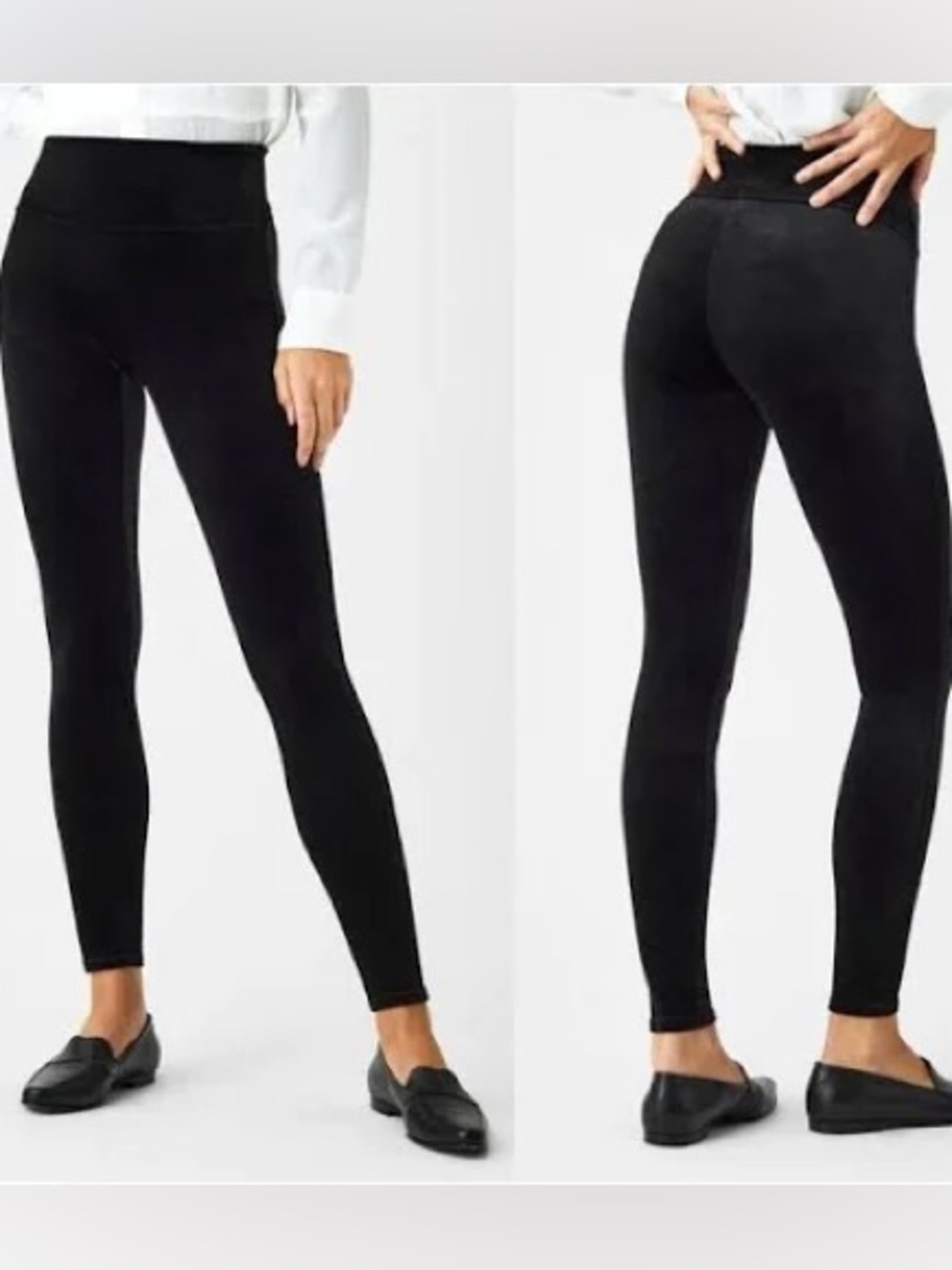 Spanx Black Velour High Waisted Women’s Leggings. Size Small.